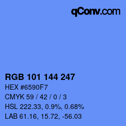 Color code: RGB 101 144 247 | qconv.com