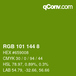 Color code: RGB 101 144 8 | qconv.com