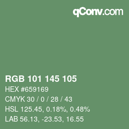 Color code: RGB 101 145 105 | qconv.com