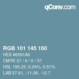 Color code: RGB 101 145 160 | qconv.com