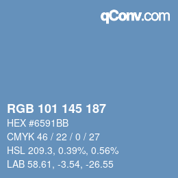 Color code: RGB 101 145 187 | qconv.com