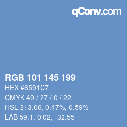 カラーコード: RGB 101 145 199 | qconv.com