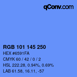 Color code: RGB 101 145 250 | qconv.com