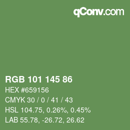 Color code: RGB 101 145 86 | qconv.com