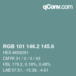 カラーコード: RGB 101 146.2 145.6 | qconv.com