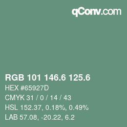 カラーコード: RGB 101 146.6 125.6 | qconv.com