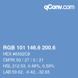 カラーコード: RGB 101 146.6 200.6 | qconv.com