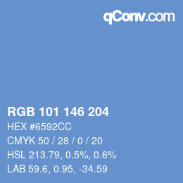Color code: RGB 101 146 204 | qconv.com