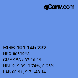 Color code: RGB 101 146 232 | qconv.com