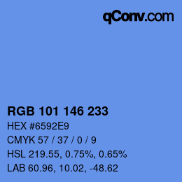 Color code: RGB 101 146 233 | qconv.com