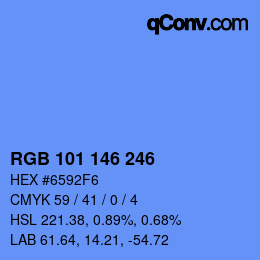 Color code: RGB 101 146 246 | qconv.com