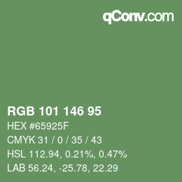 颜色代码: RGB 101 146 95 | qconv.com