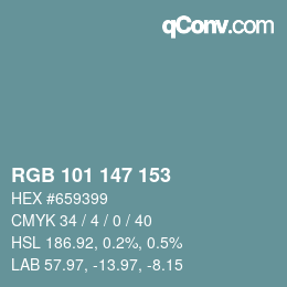 Color code: RGB 101 147 153 | qconv.com