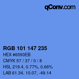 Color code: RGB 101 147 235 | qconv.com