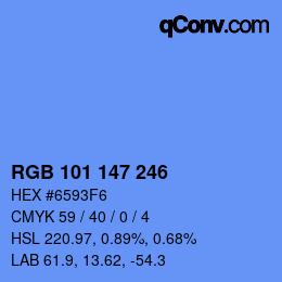 Color code: RGB 101 147 246 | qconv.com