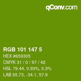Color code: RGB 101 147 5 | qconv.com