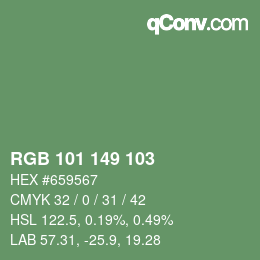 Farbcode: RGB 101 149 103 | qconv.com
