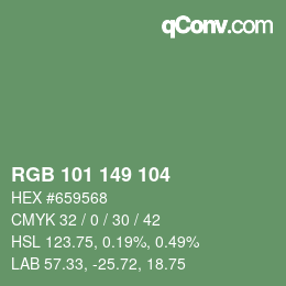 Farbcode: RGB 101 149 104 | qconv.com
