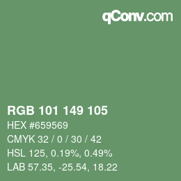 Farbcode: RGB 101 149 105 | qconv.com