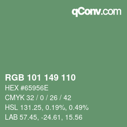 Código de color: RGB 101 149 110 | qconv.com