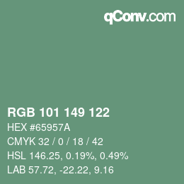 Farbcode: RGB 101 149 122 | qconv.com