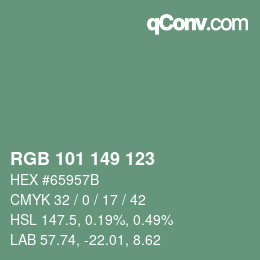 Farbcode: RGB 101 149 123 | qconv.com