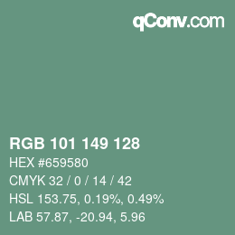 Código de color: RGB 101 149 128 | qconv.com