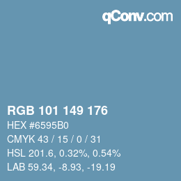 Color code: RGB 101 149 176 | qconv.com