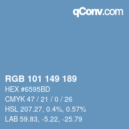 Color code: RGB 101 149 189 | qconv.com