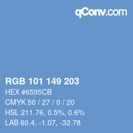 Color code: RGB 101 149 203 | qconv.com