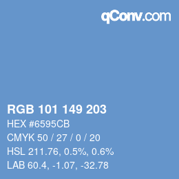 カラーコード: RGB 101 149 203 | qconv.com