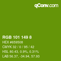 カラーコード: RGB 101 149 8 | qconv.com