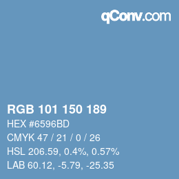 Color code: RGB 101 150 189 | qconv.com