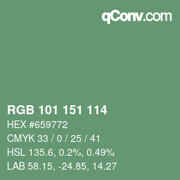 Color code: RGB 101 151 114 | qconv.com