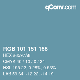 Color code: RGB 101 151 168 | qconv.com