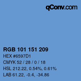 Color code: RGB 101 151 209 | qconv.com