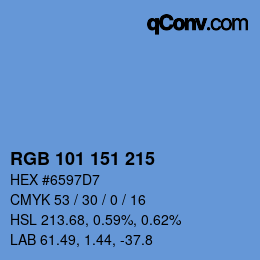 Color code: RGB 101 151 215 | qconv.com