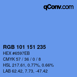 カラーコード: RGB 101 151 235 | qconv.com