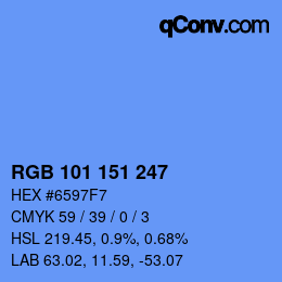 Color code: RGB 101 151 247 | qconv.com