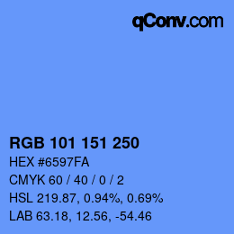 Color code: RGB 101 151 250 | qconv.com