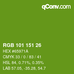 Color code: RGB 101 151 26 | qconv.com