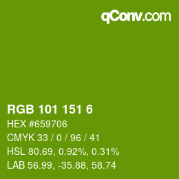 Color code: RGB 101 151 6 | qconv.com