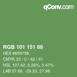 Color code: RGB 101 151 88 | qconv.com