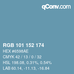 Color code: RGB 101 152 174 | qconv.com