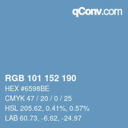 Farbcode: RGB 101 152 190 | qconv.com