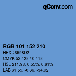 カラーコード: RGB 101 152 210 | qconv.com