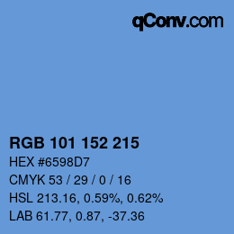 Color code: RGB 101 152 215 | qconv.com