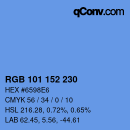 Color code: RGB 101 152 230 | qconv.com