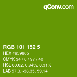 Color code: RGB 101 152 5 | qconv.com