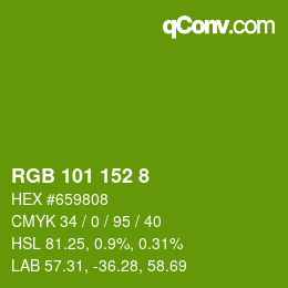 カラーコード: RGB 101 152 8 | qconv.com